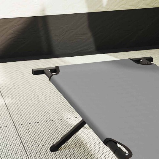 Sammenleggbar camping seng Grå 210 x 80 x 46 cm Oxford stoff
