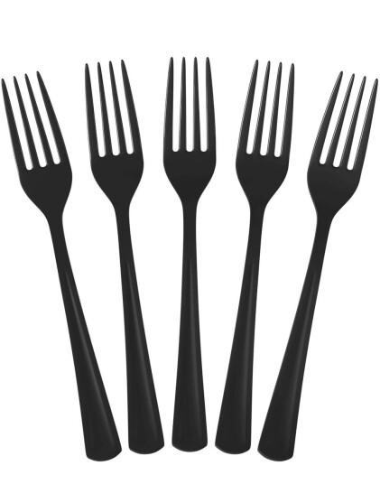50 stk Svarte Heavy Duty Gjenbrukbare Plastgafler