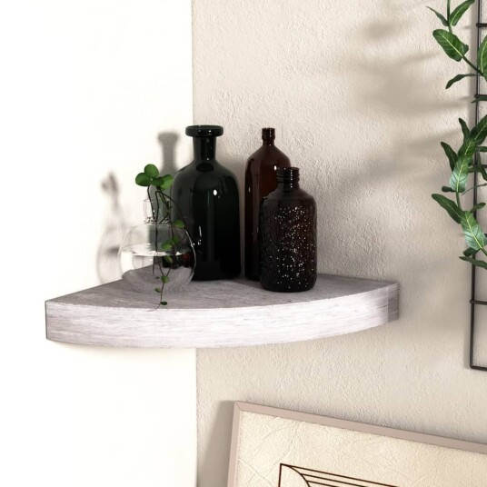 vidaXL Hj?rnehylle vegghengt betonggr? 25x25x3,8 cm MDF