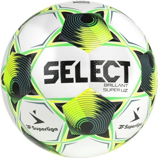 Select Fotball Brillant Super UZ 3F Superliga V26 Hvit/Grønn/Svart Str. 5
