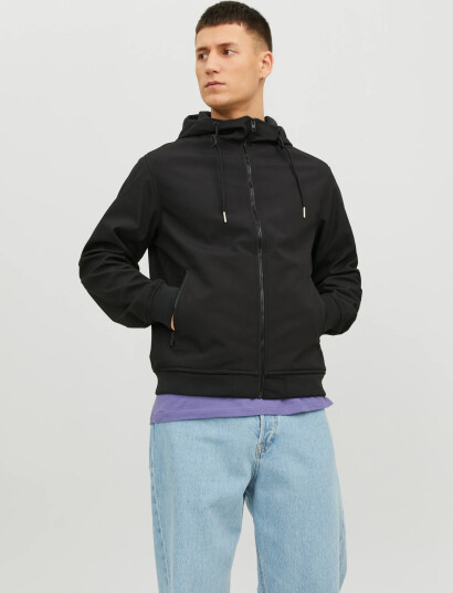 Jack & Jones Jjebasic Softshell Hood Noos - Black - XXL Jack & Jones Jjebasic Softshell Hood Noos - Black - XXL