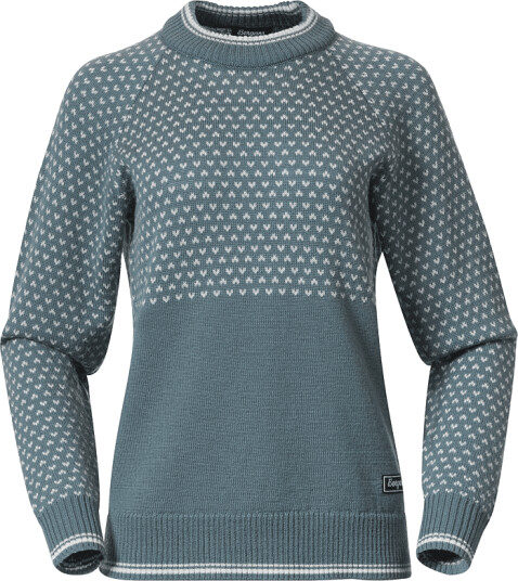 Bergans Women's Alvdal Wool Jumper Grey Sage/Vanilla White L
