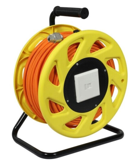 Kabeltrommel Cat6a 90M Cat7a Råkabel Sstpsftp Med 2X Stikkontakter Rj45cat6a Lszh Synergy 21