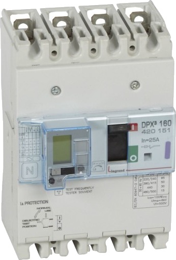 Legrand DPX3 160 Termisk Sikring + Jordfeil 4P 25A