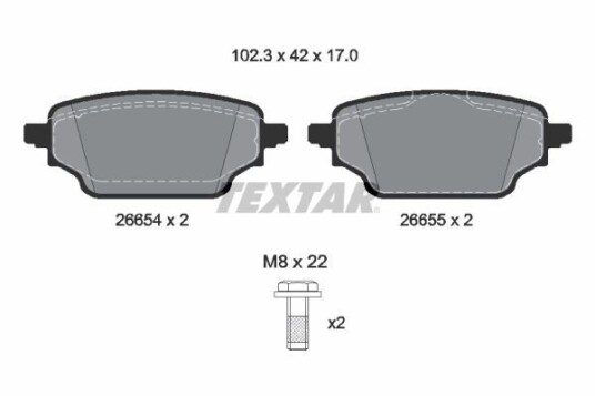 Bremseklosser TEXTAR 2665401 Bremseklosser TEXTAR 2665401