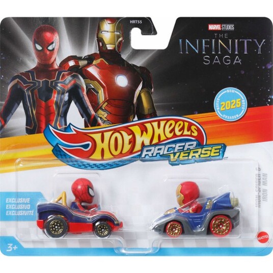 Hot Wheels Lekebil – RacerVerse Marvel Infinity Saga 1:64 – Spiderman & Iron Man