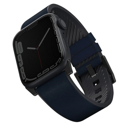 UNIQ Straden Skinn Hybrid Reim for Apple Watch 42/44/45/49mm Blå UNIQ Straden Skinn Hybrid Reim for Apple Watch 42/44/45/49mm Blå