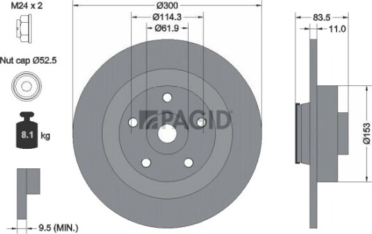 PAGID 55331NC Bremseskive
