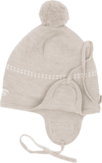 Lillelam Classic dobbel lue i merinoull Lys beige 44/46 6 mnd.