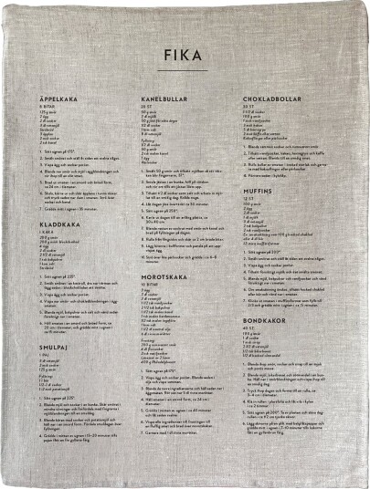 Kunskapstavlan® Kökshandduk Fika Grey 50X70