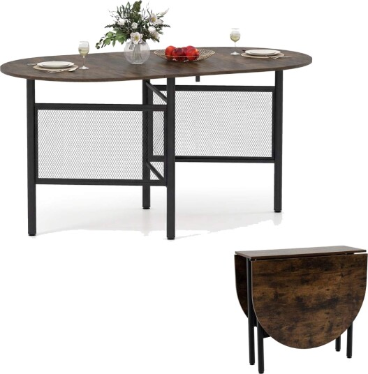Sammenleggbart spisebord for 6–8 personer – plassbesparende ovalt design