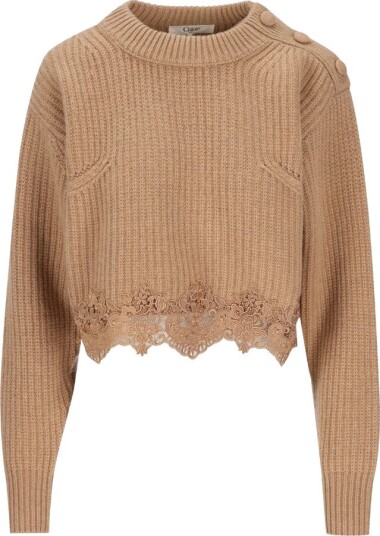 Chloé Dame Strikkevarer Beige M,