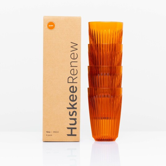 Huskee Renew 4-pack Cup Set - Amber , 12 oz (350ml)