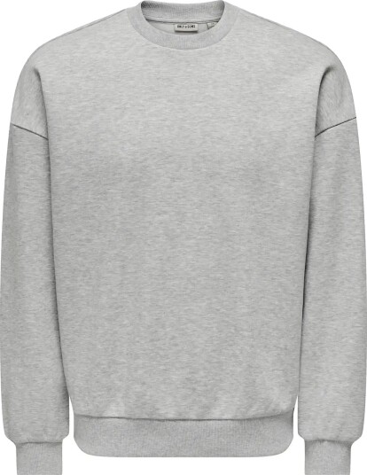 ONLY & SONS Onsceres Ovz Ls Crew Sweat Noos Grey S