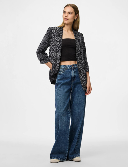 Pieces Pcbosella 3/4 Printed Blazer Noos Bc - Black - S