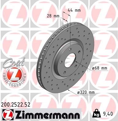 Bremseskive ZIMMERMANN 200.2522.52
