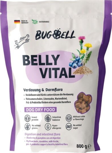 Bugbell Tørrfôr Belly Vital Fordøyelse Og Tarmflora 800 G Bugbell Tørrfôr Belly Vital Fordøyelse Og Tarmflora 800 G