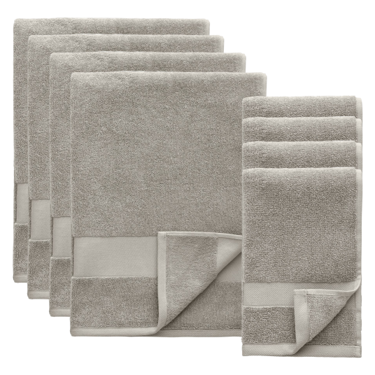 Decotique Alva Håndklesett 50x70 + 70x140 cm 8 pk Lysegrå