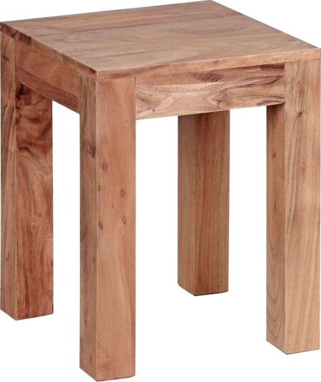 Sidebord Wohnling massivt tre 35x35cm med trebente bein, landlig stil Akasie - Akasie