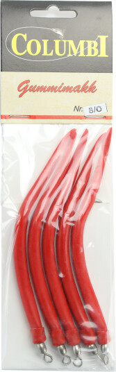 Columbi gummimakk - 5pk rød - #8/0 Columbi gummimakk - 5pk rød - #8/0