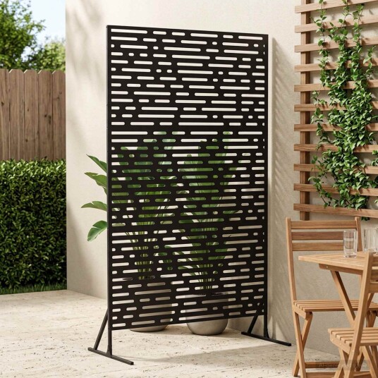 vidaXL Personvernsvegg 100 x 50 x 180 cm Stål Svart