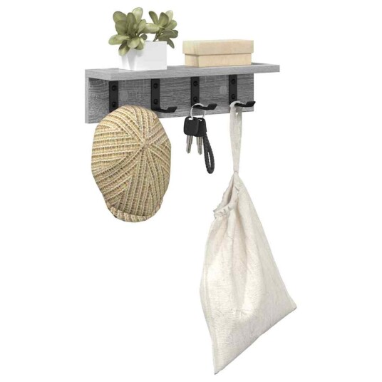  Vegghengt kleshenger med hylle Grå sonoma 40 x 10.5 x 10.5 cm