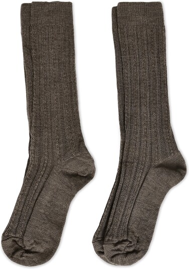 FUB 2-Pack Knee Pointelle Stockings - Brown - 29/32