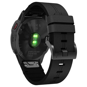 Garmin Fenix 6/5/5 Plus Lær Klokkereim - Svart