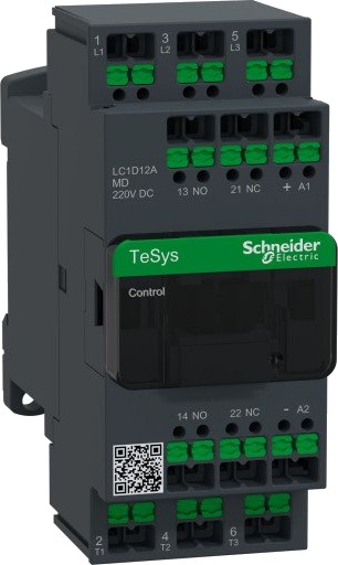 Schneider Electric Kontaktor Deca 12A 3P 220V DC Snap-in, LC1D12AMD