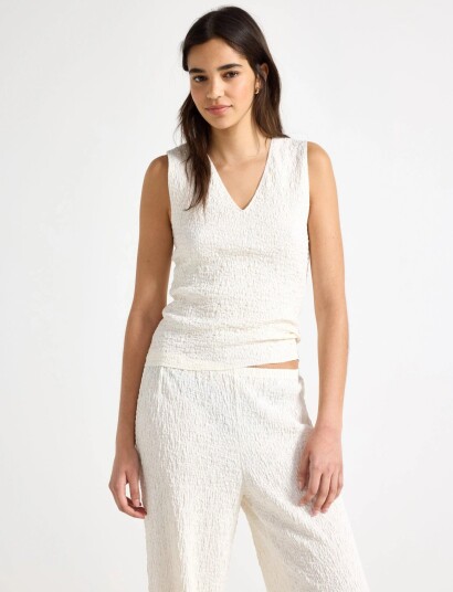 Lindex Sleeveless Top Cream XL Lindex Sleeveless Top Cream XL