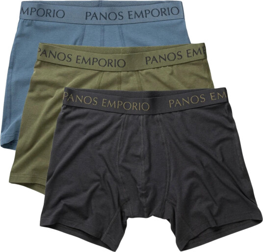 Panos Emporio Man Pe 3pk Base Bamboo Boxer Grey/olive/bluesteel L