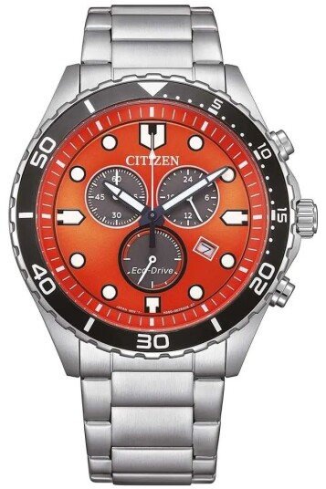 Citizen Herreklokke AT2560 84X Eco Drive Orange/Stål Ø43 mm Citizen Herreklokke AT2560 84X Eco Drive Orange/Stål Ø43 mm