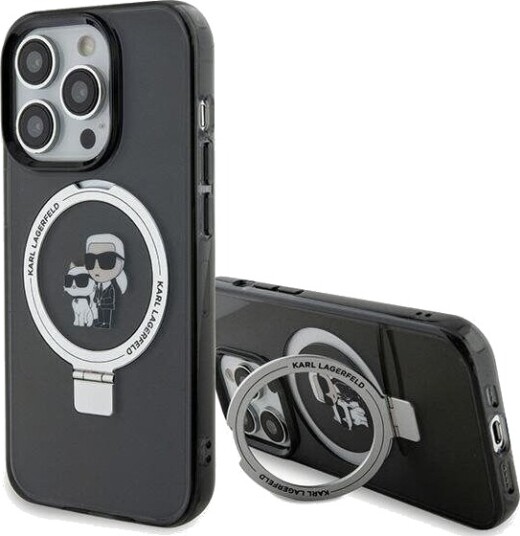 Karl Lagerfeld Ringstand MagSafe etui til iPhone 15 Pro Max - Svart Karl Lagerfeld Ringstand MagSafe etui til iPhone 15 Pro Max - Svart
