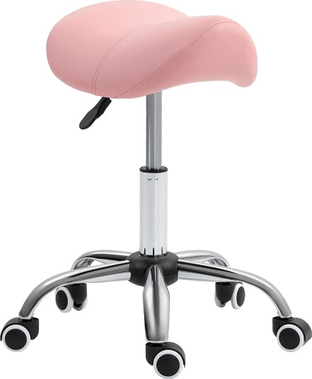 Justerbar rosa svingkrakk – Ergonomisk lettrengjørbar PU Justerbar rosa svingkrakk – Ergonomisk lettrengjørbar PU