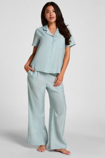 Hunkemöller Pyjamasbukse Crinkled Blå