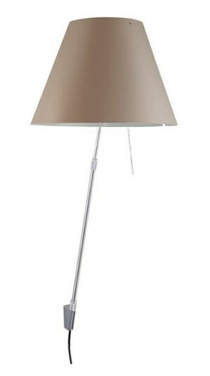 Luceplan - Costanza Vegglampe m/Dimmer Alu/Shaded Stone