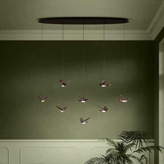 Paratebueno hengelampe svart 8 lyskilder   EGLO Stars of Light   Spisestue   Design   Metall   Med flere lyskilder