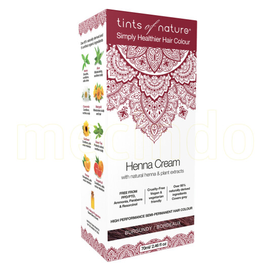 Tints of Nature Henna Hårfarge Krem Burgundy  70 ml
