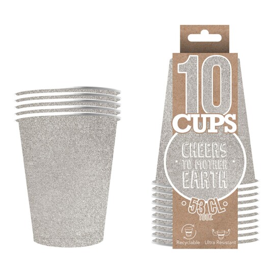 Original Cup Partycups Glitter Sølv - 10-pakning Original Cup Partycups Glitter Sølv - 10-pakning