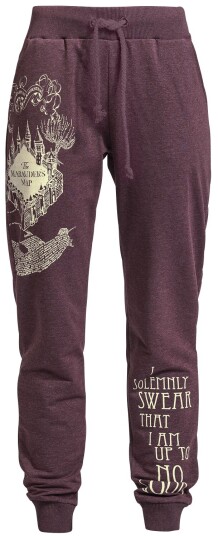 Harry Potter Treningsbukse - Marauder's Map - S til 3XL - Damer - burgunder melert Harry Potter Treningsbukse - Marauder's Map - S til 3XL - Damer - burgunder melert