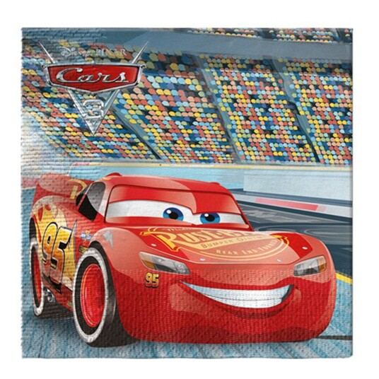 Globos Europe Servietter Biler/Cars 3 - 20-pakning Globos Europe Servietter Biler/Cars 3 - 20-pakning