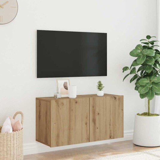 Vegghengt TV benk artisan eik 80x30x41 cm