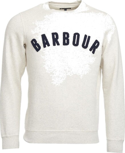 Barbour Men"s Prep Logo Crew Ecru Marl XL Barbour Men"s Prep Logo Crew Ecru Marl XL