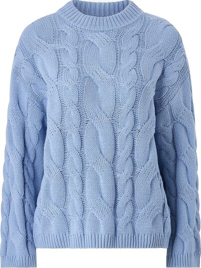 Gina Tricot   Genser Chunky Knitted Cable   Blå