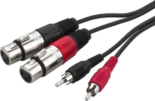 Monacor Mca 127J 2 X Rca Hankjønn 2 X Xlr 3 Pin Hankjønn 1 M Svart Rød