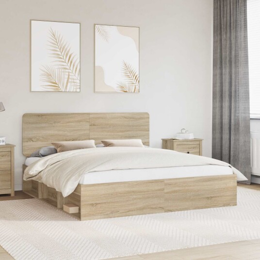 Sengestamme med hodegjerde Sonoma 180 x 200 cm Massiv furu