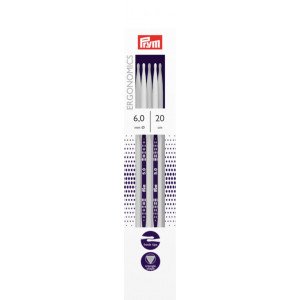 Prym Ergonomics Strømpepinde Plast 20cm 6,00mm / 7.9in US10