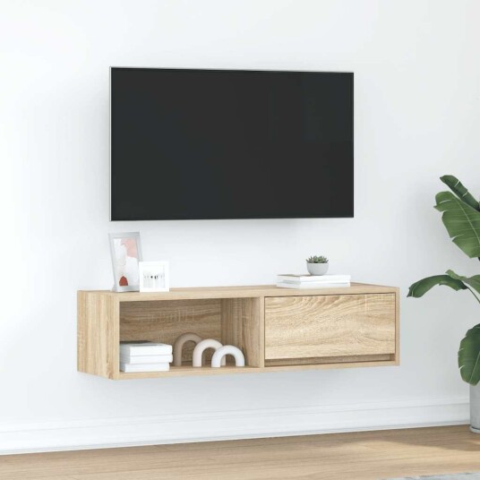 TV benk sonoma eik 100x31x25,5 cm konstruert tre TV benk sonoma eik 100x31x25,5 cm konstruert tre