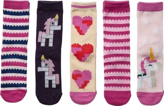Lego Wear Lwayo 703   5 Pack Socks.   LIGHT PINK   31 33