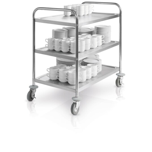PULSIVA Serveringsvogn Elementary 3BM; 89x54x93 cm BxDxH; Sølvfarge